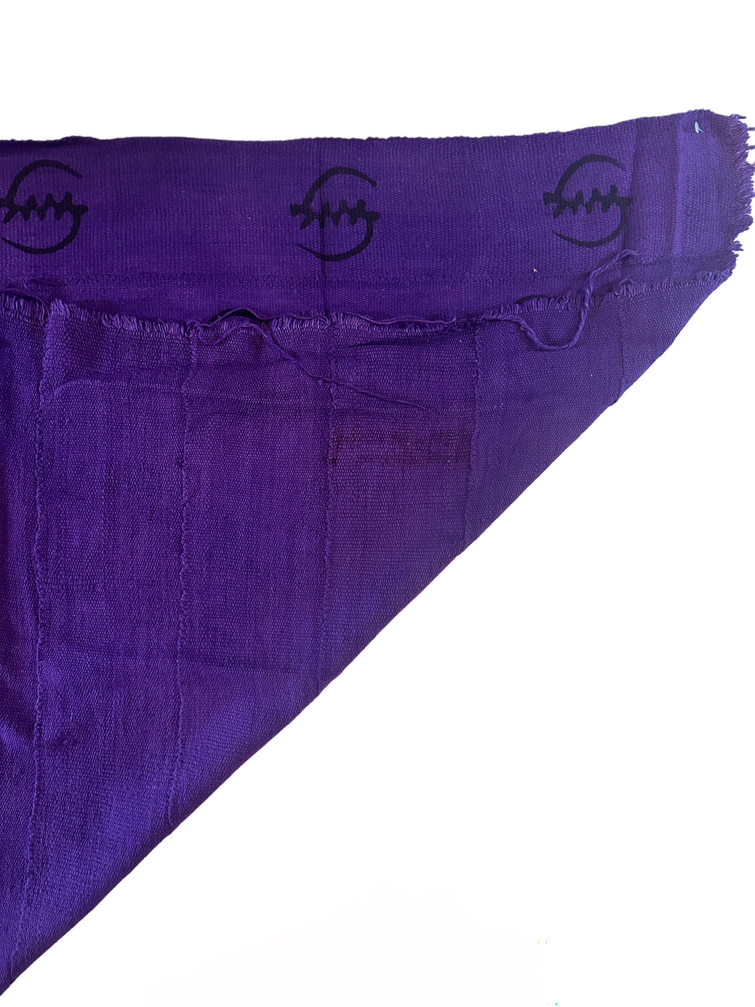 Handmade Mud Cloth Fabric Purple & Black