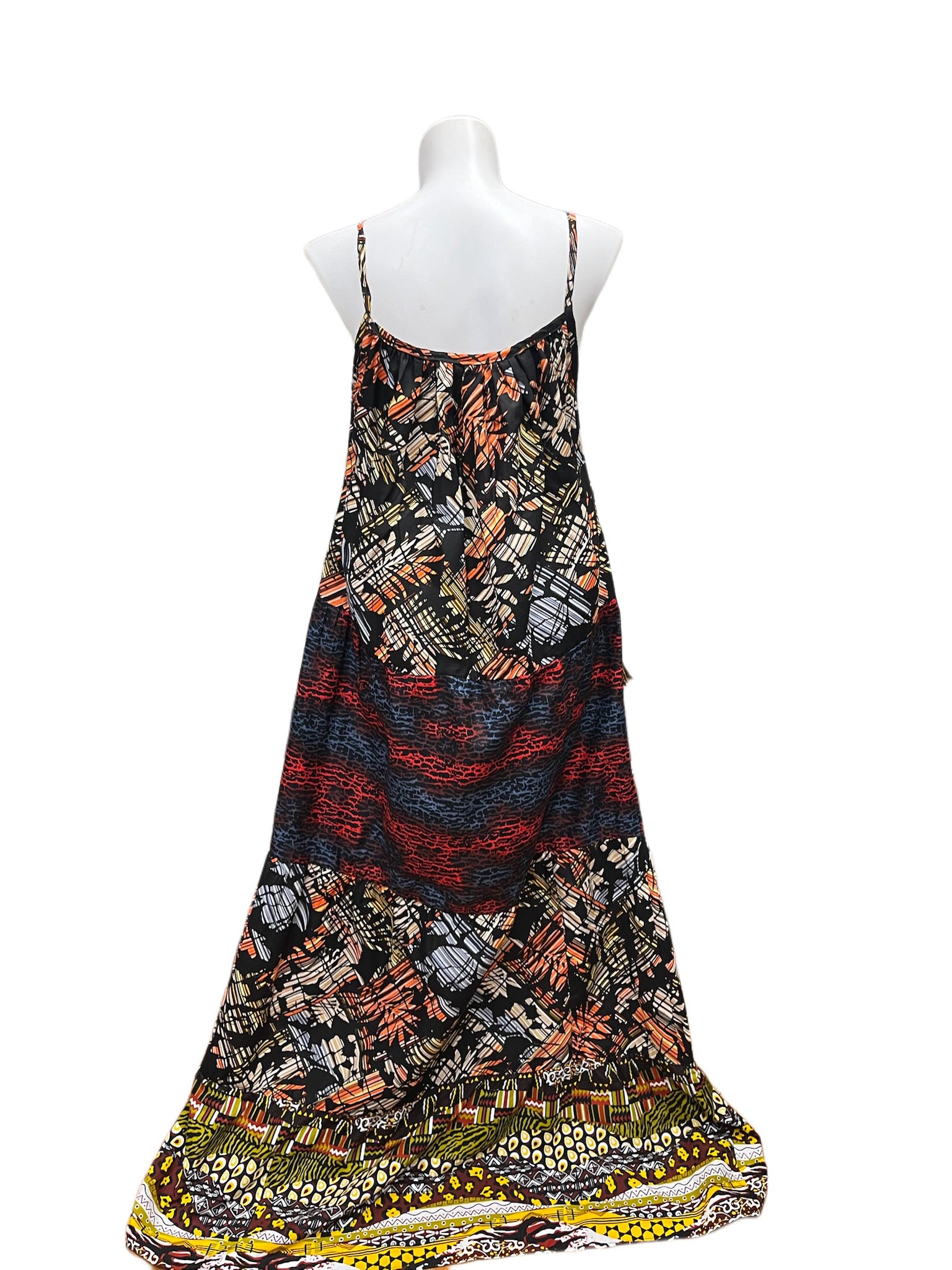 Batik Maxi Dress Black Multi Print