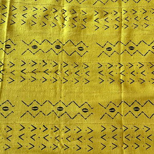 Handmade Mud Cloth Fabric Yellow & Black Print 2