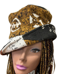 Unisex MudCloth Bucket Hat Brown Multi Print