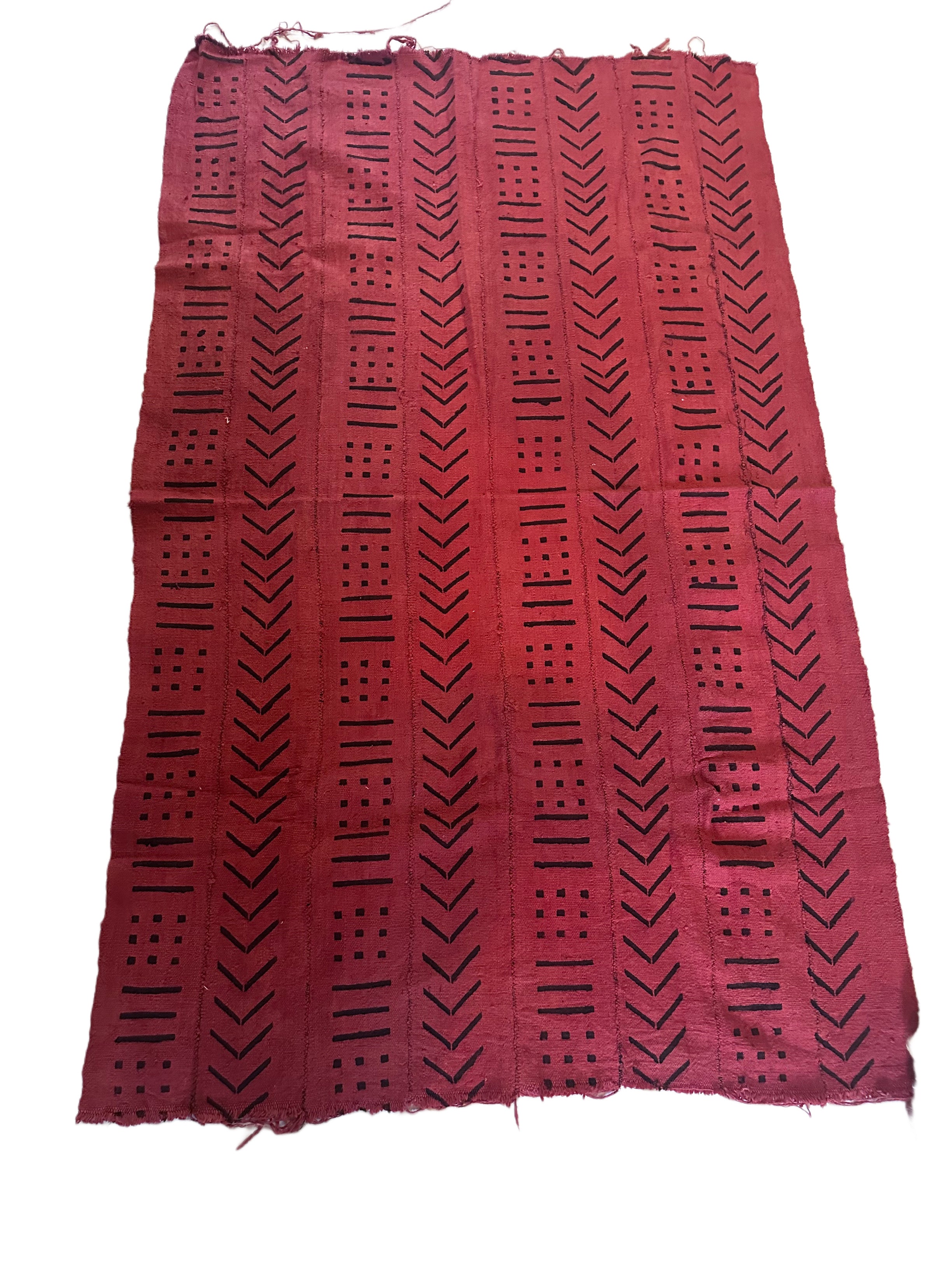 Handmade Mud Cloth Fabric Red & Black