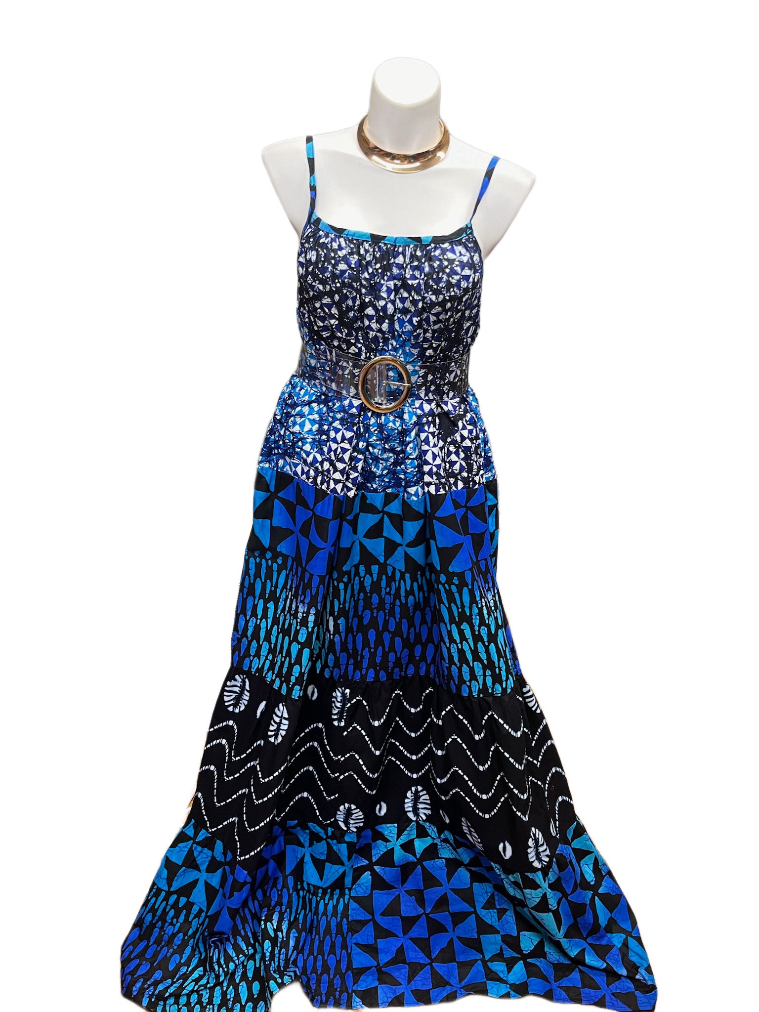 Batik Maxi Dress Blue Multi