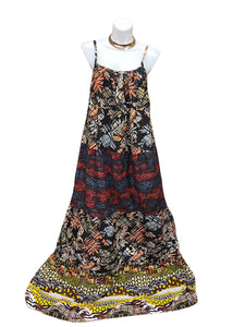 Batik Maxi Dress Black Multi Print