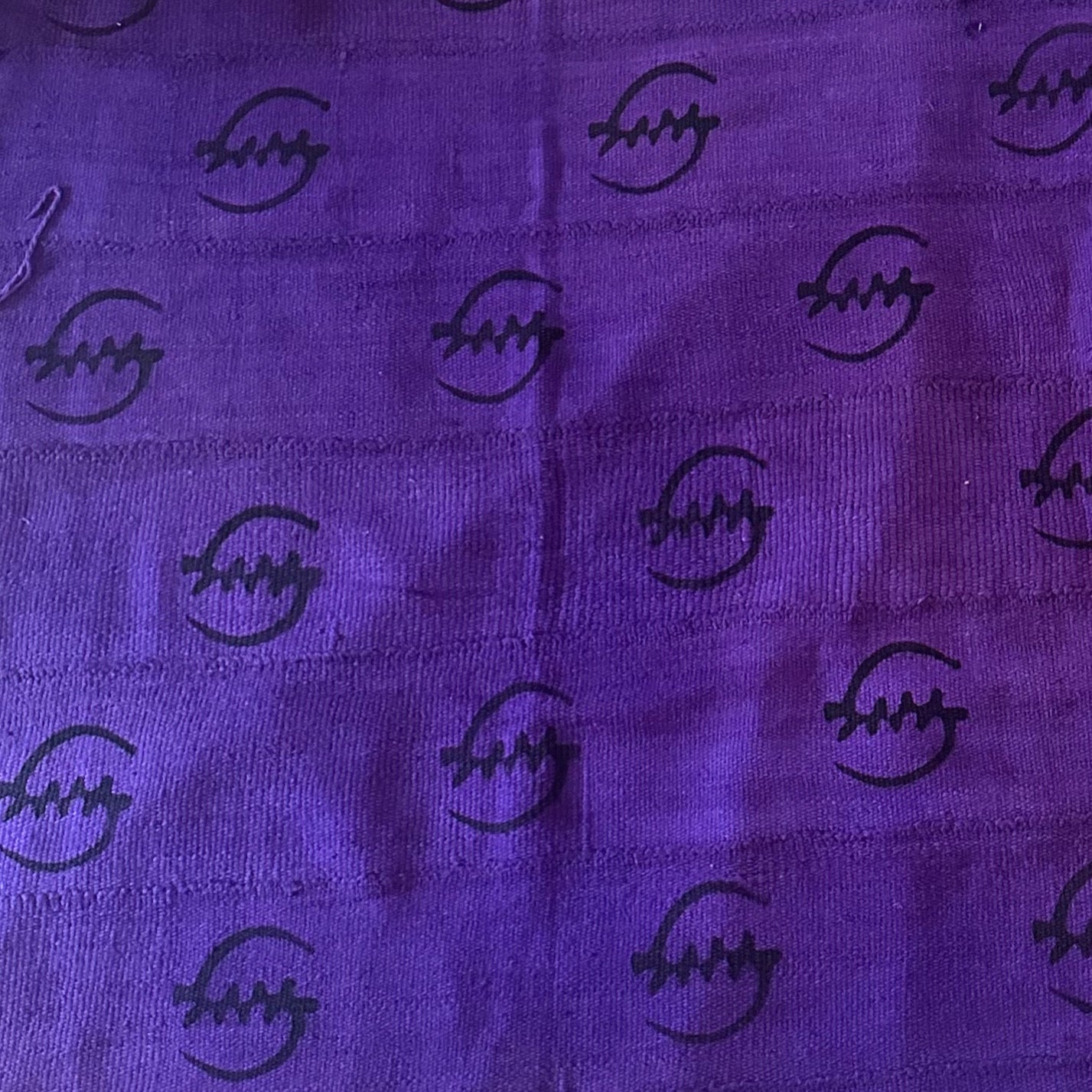 Handmade Mud Cloth Fabric Purple & Black