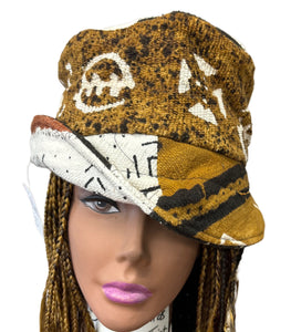 Unisex MudCloth Bucket Hat Brown Multi Print