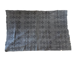 Handmade Mud Cloth Fabric Gray & Black