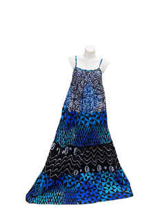 Batik Maxi Dress Blue Multi