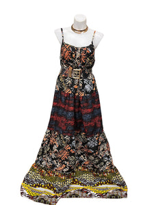 Batik Maxi Dress Black Multi Print