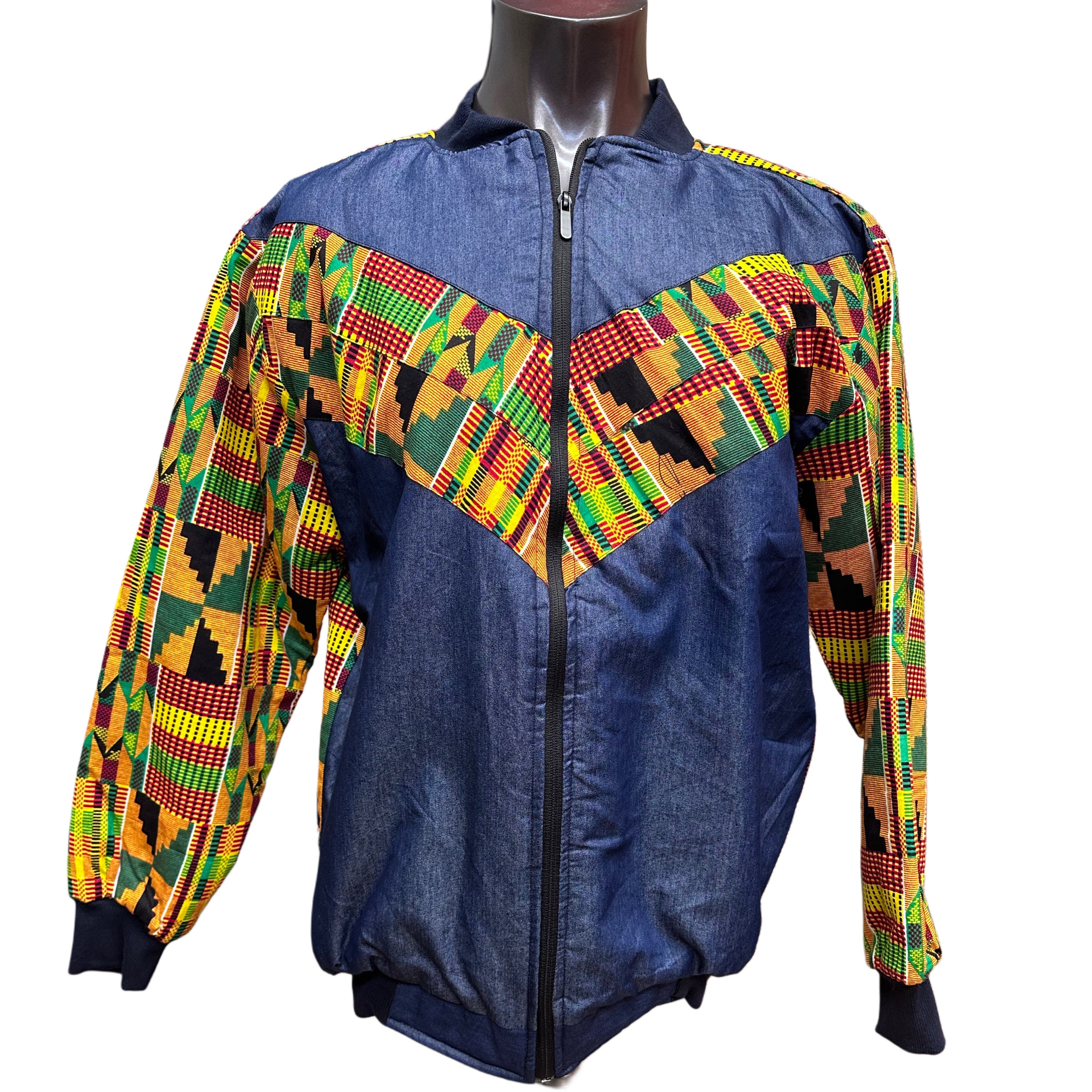 Kente Fabric Unisex Bomber Jacket