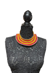 Red Multi Beaded Collar Neckpiece