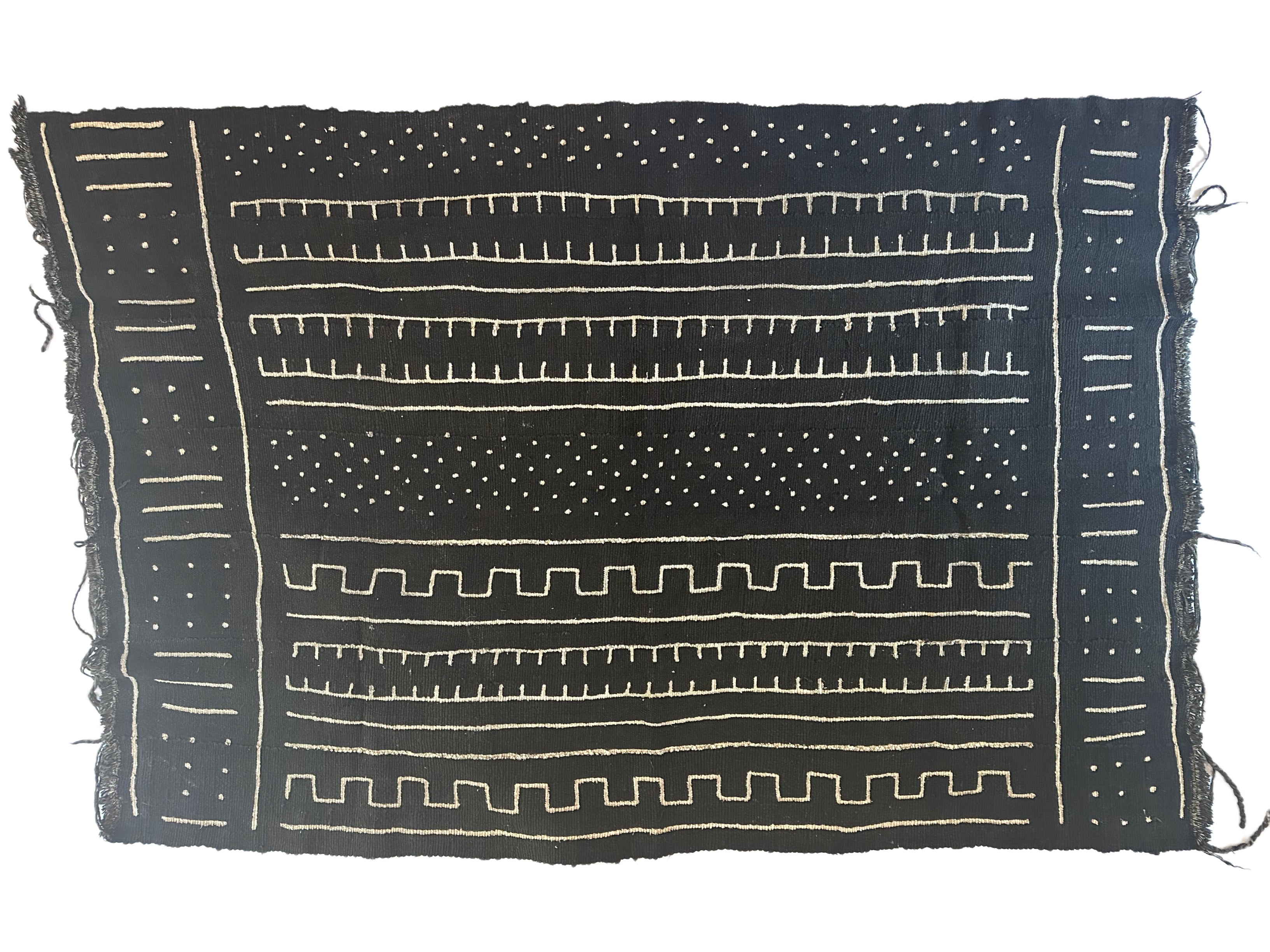 Handmade Mud Cloth Fabric Black & Cream