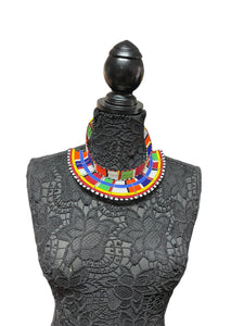 Beaded Collar Neckpiece Multicolor