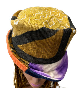 Unisex MudCloth Bucket Hat Brown Multi Print