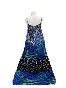 Batik Maxi Dress Blue Multi