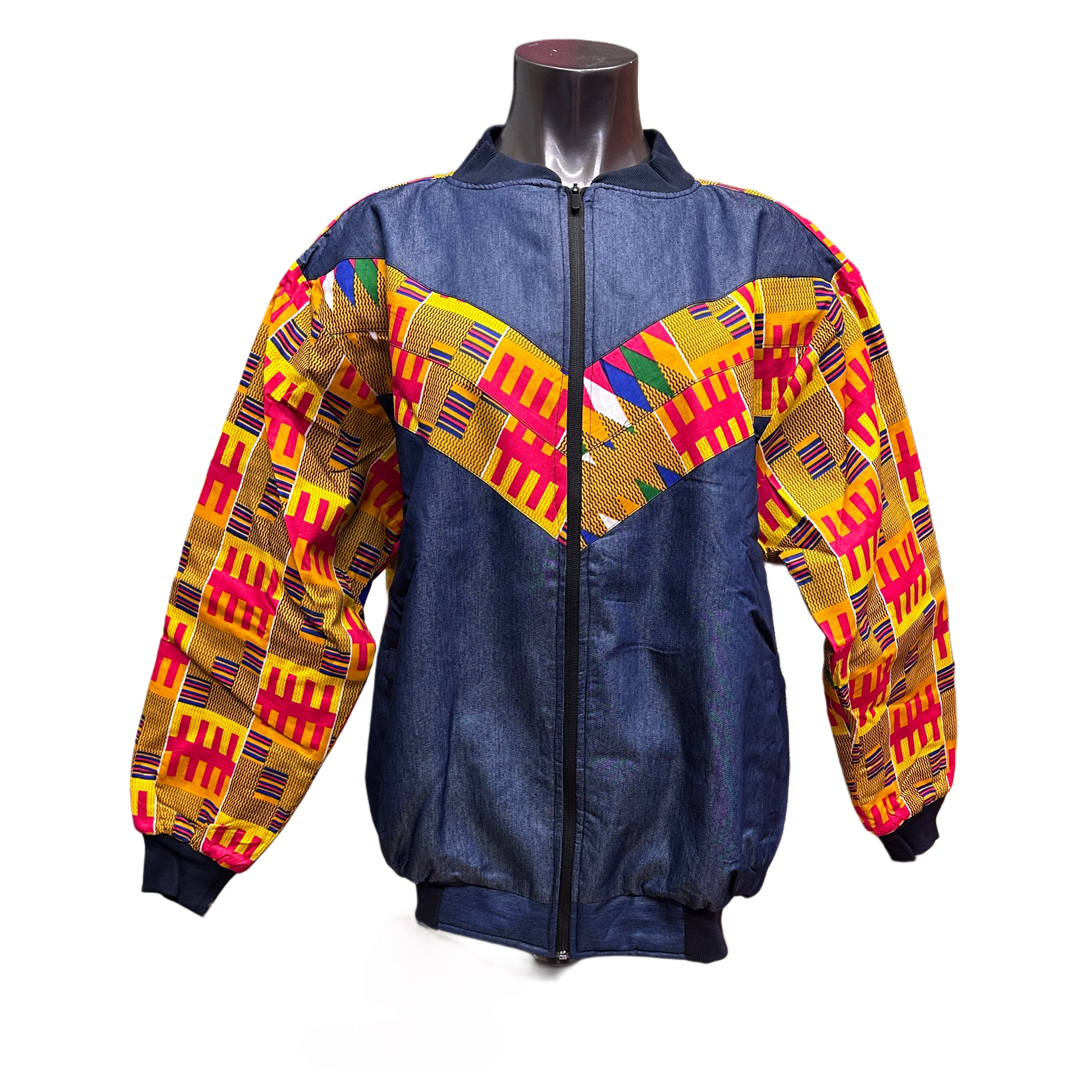 Kente Fabric Unisex Bomber Jacket