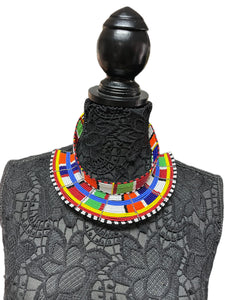 Beaded Collar Neckpiece Multicolor