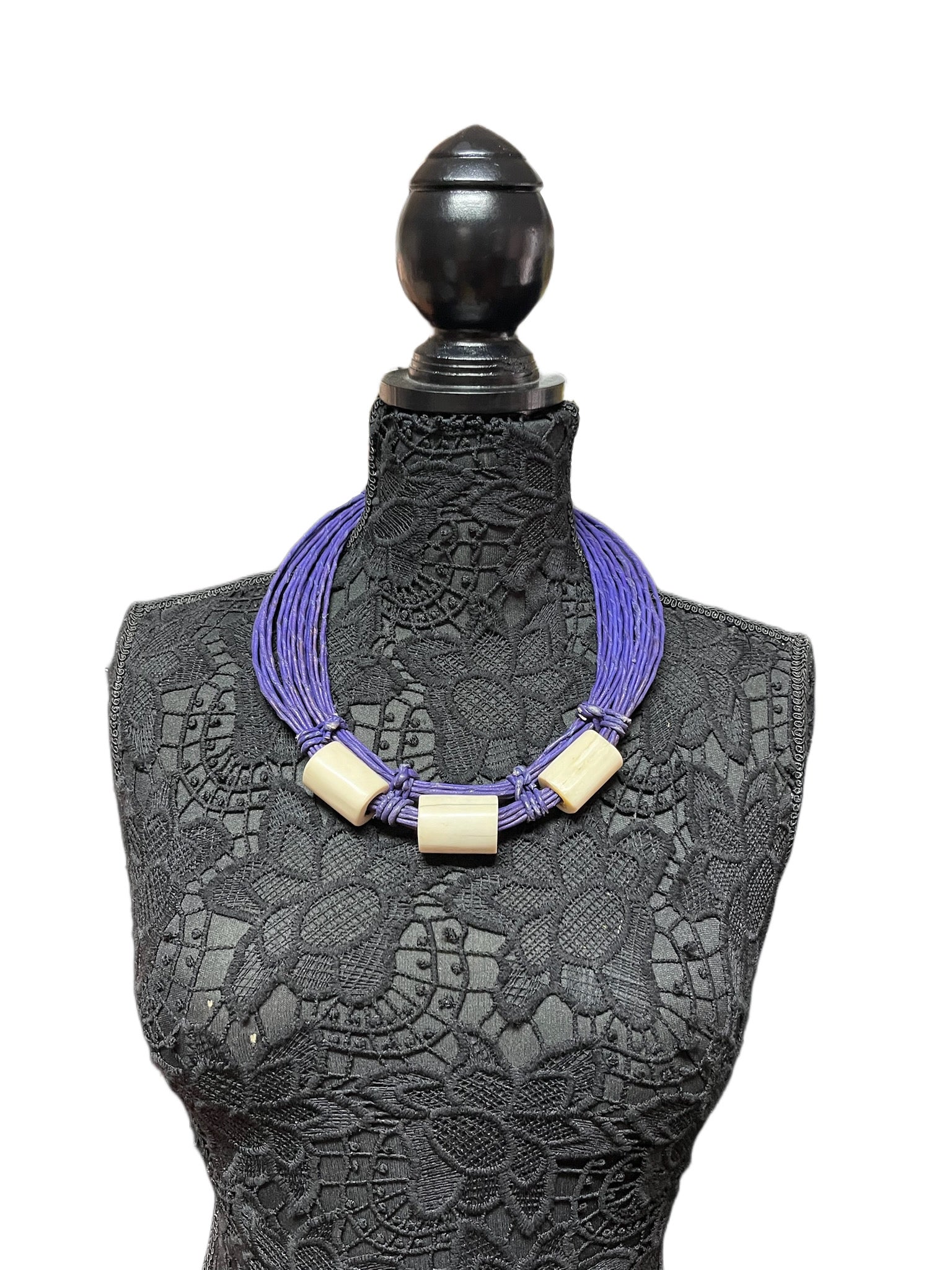 Twisted Leather & Bone Necklace