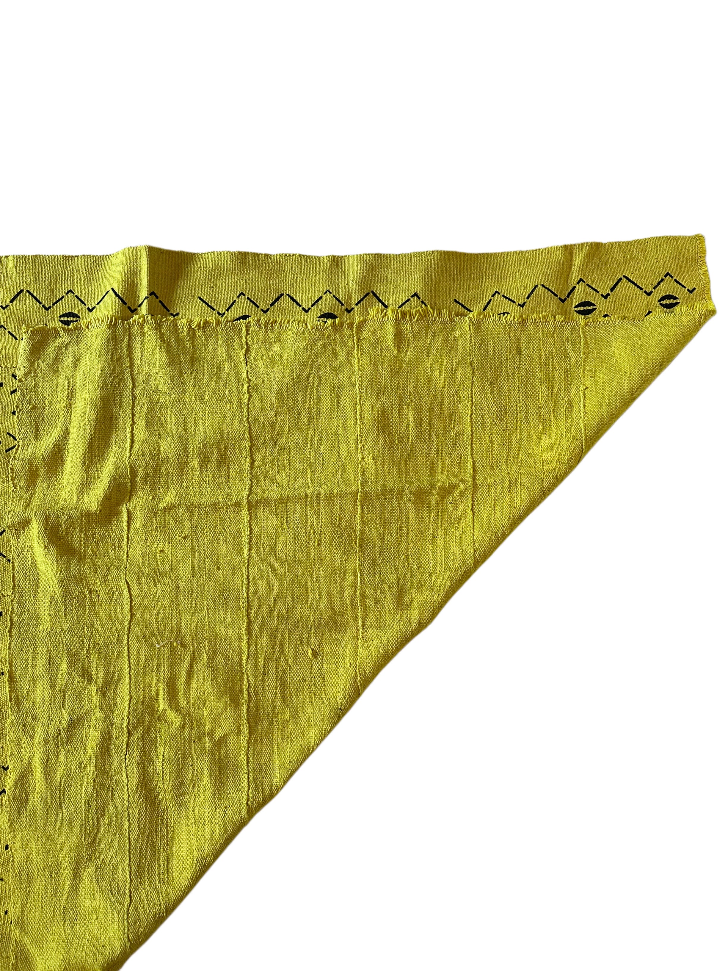 Handmade Mud Cloth Fabric Yellow & Black Print 2