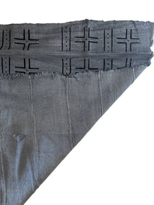 Handmade Mud Cloth Fabric Gray & Black