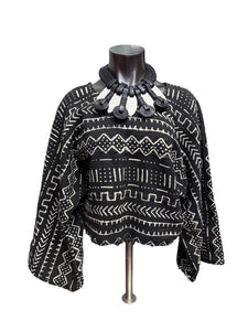 Mud Cloth Shrug Black Multi