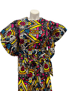 Vibrant Multi Print Top & Skirt Set