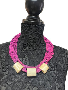 Twisted Leather & Bone Necklace